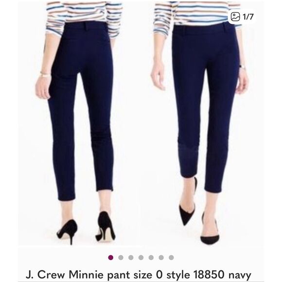 J CREW | the minnie pant navy blue 0 - Picture 1 of 10